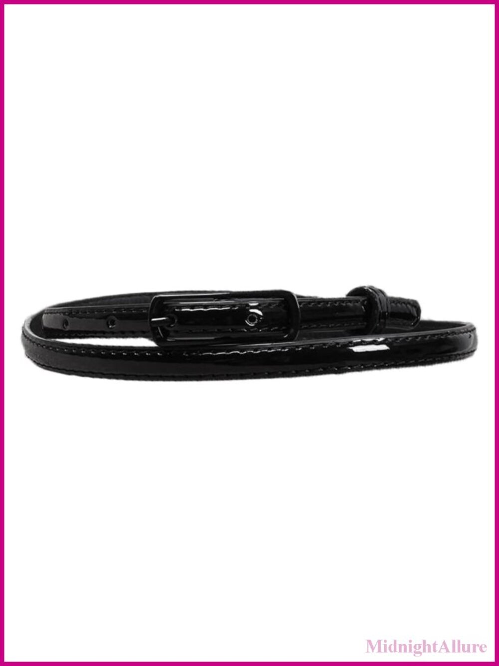 Skinny PU Patent Leather Belt Women Waist Belt with Buckle for Dress Jeans